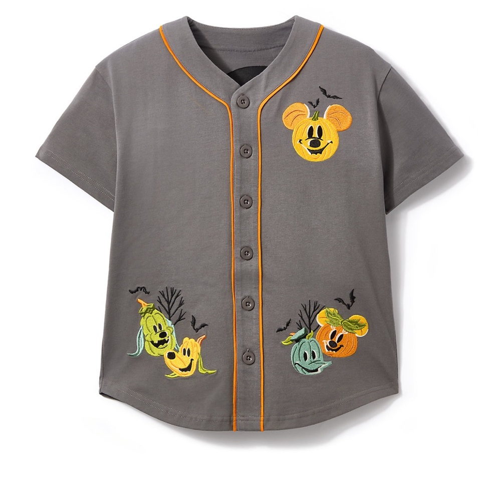 Gray Disney Kids Halloween jersey with Pumpkin Design 2025
